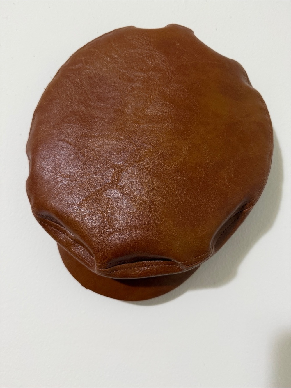 Y2K Brixton Brown Leather Newsboy Cap